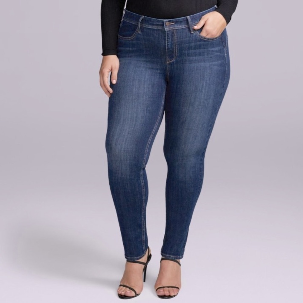 NYDJ Boost Skinny Jeans Curves 360 Denim Plus Size 22 Blue Stretchy slim Capsule
